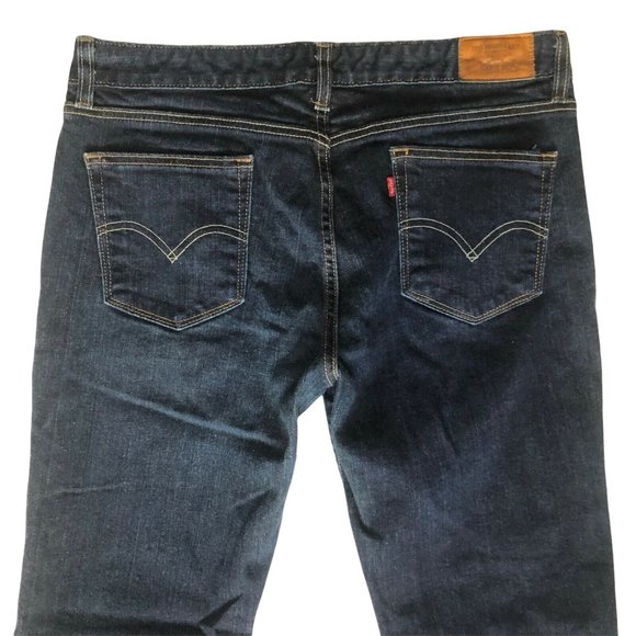 Levi's 552 Mid-Rise Straight Dark Wash Denim Jeans Stretch 33"x30"  Women's 16M - Picture 2 of 8